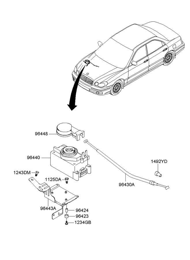 Моторчик привода круиз контроля Hyundai Elantra 2000-2006