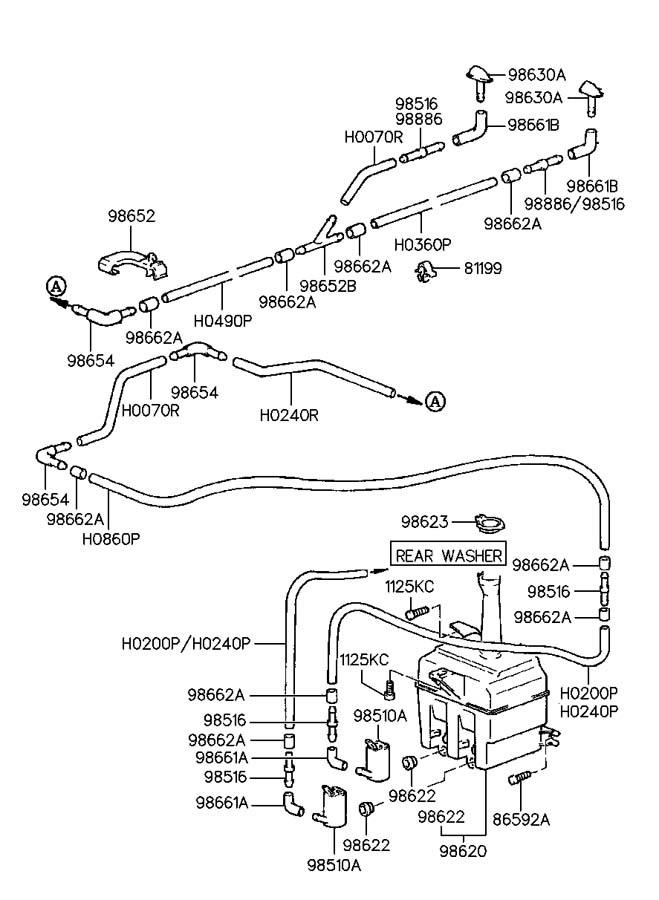 Форсунка омывателя лобового стекла Hyundai Accent I 1994-2000