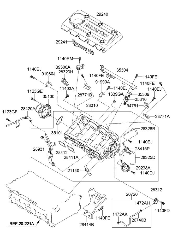 Клапан вакуумный Hyundai ix35/Tucson 2010-2015