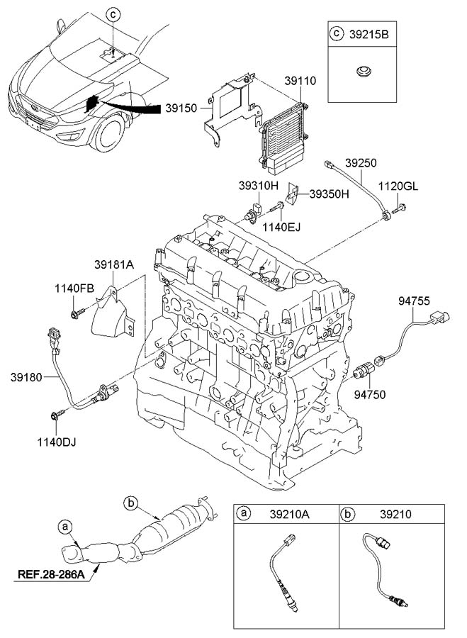 Блок управления двигателем Hyundai ix35/Tucson 2010-2015