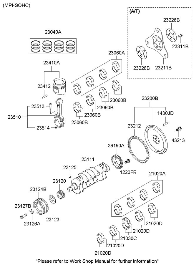 Вкладыши коренные Hyundai Elantra 2000-2006