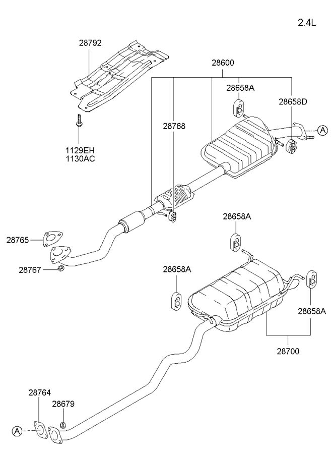 Резинка подвеса глушителя Hyundai Atos Prime 1999-2007