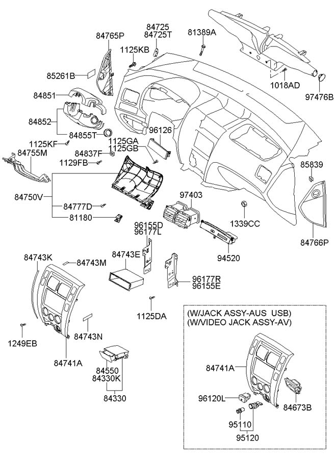 Накладка (кузов внутри) Hyundai Tucson 1 (2004-2010)