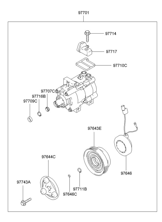 Муфта компрессора кондиционера Hyundai Accent I 1994-2000