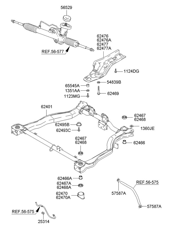 Кронштейн передней балки Hyundai Accent II (+ТАГАЗ) 2000-2012