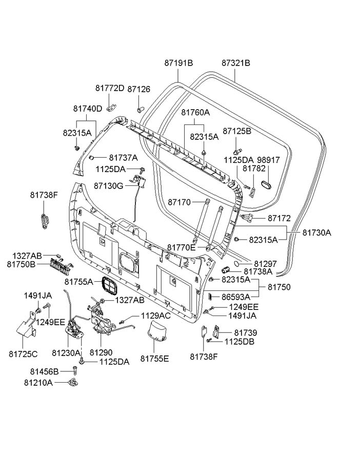 Ручка открывания багажника Hyundai Tucson 1 (2004-2010)