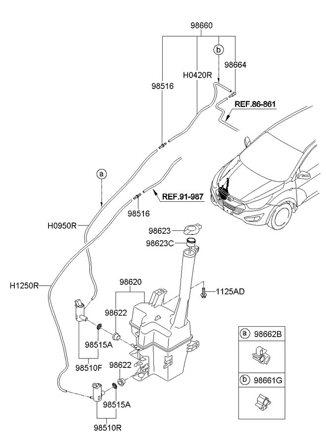 Датчик уровня в бачок омывателя Hyundai ix35/Tucson 2010-2015