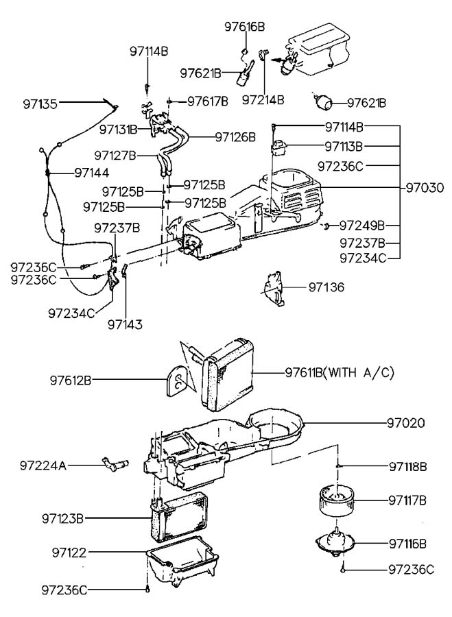 Моторчик отопителя Hyundai Sonata 3 (1996-1998)