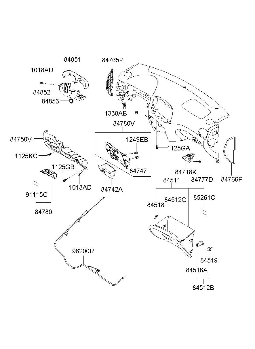 Кожух рулевой колонки нижний Hyundai Verna/Accent III 2006-2010