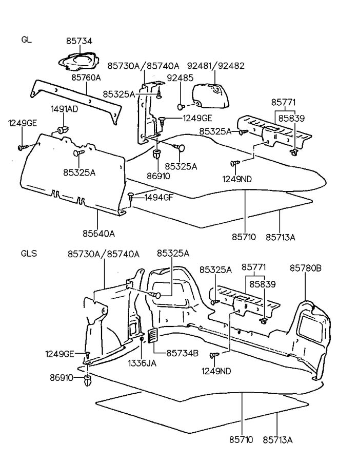 Обшивка багажника Hyundai Accent I 1994-2000