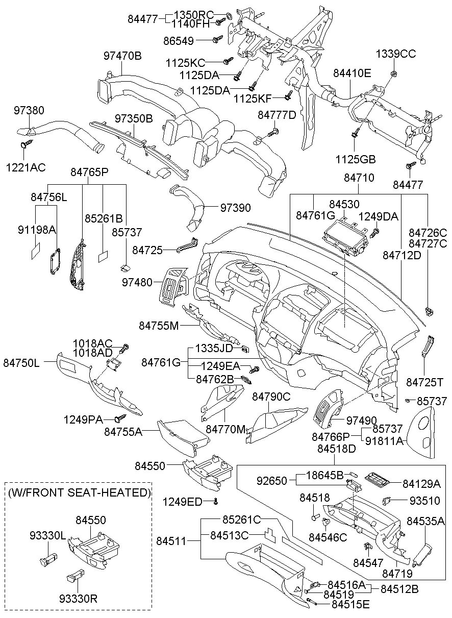 Уплотнитель (внутри) Hyundai Elantra 2006-2011