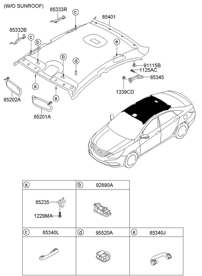 Козырек солнцезащитный (внутри) Hyundai Sonata 6 YF (2010-2014)