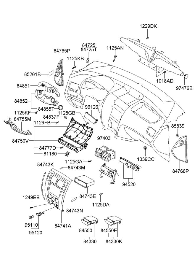 Кожух рулевой колонки нижний Hyundai Tucson 1 (2004-2010)