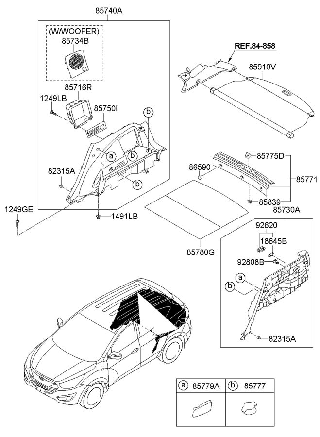 Обшивка багажника Hyundai ix35/Tucson 2010-2015
