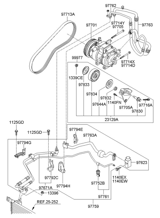 Ролик-натяжитель ручейкового ремня Hyundai Verna/Accent III 2006-2010