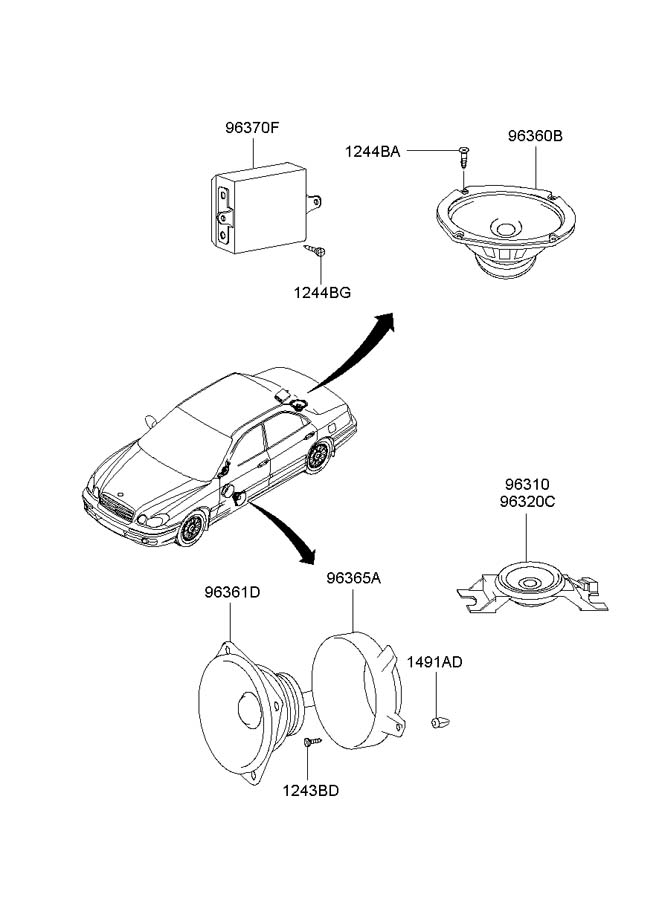 Усилитель акустической системы Hyundai Sonata 4 (EF)/ Sonata Tagaz (2001-2012)