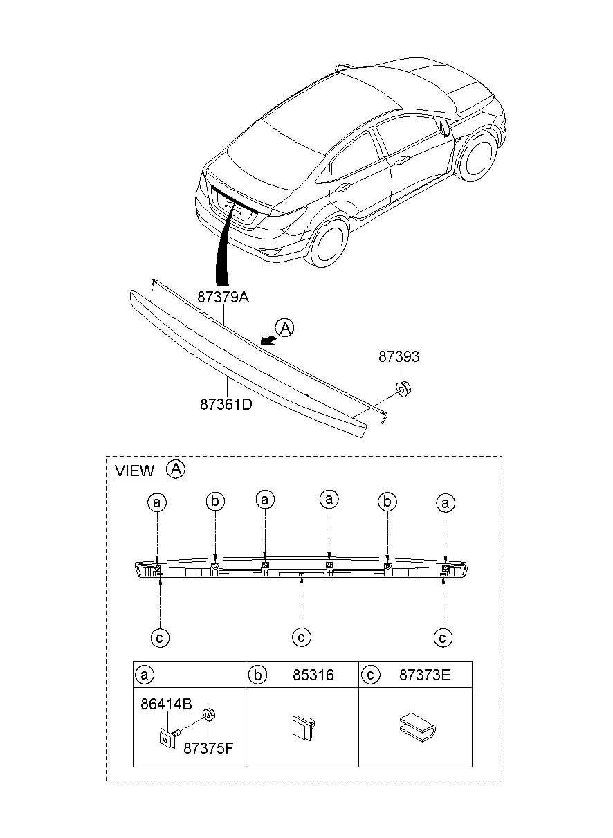 Накладка крышки багажника Hyundai Solaris 1 (2010-2017)