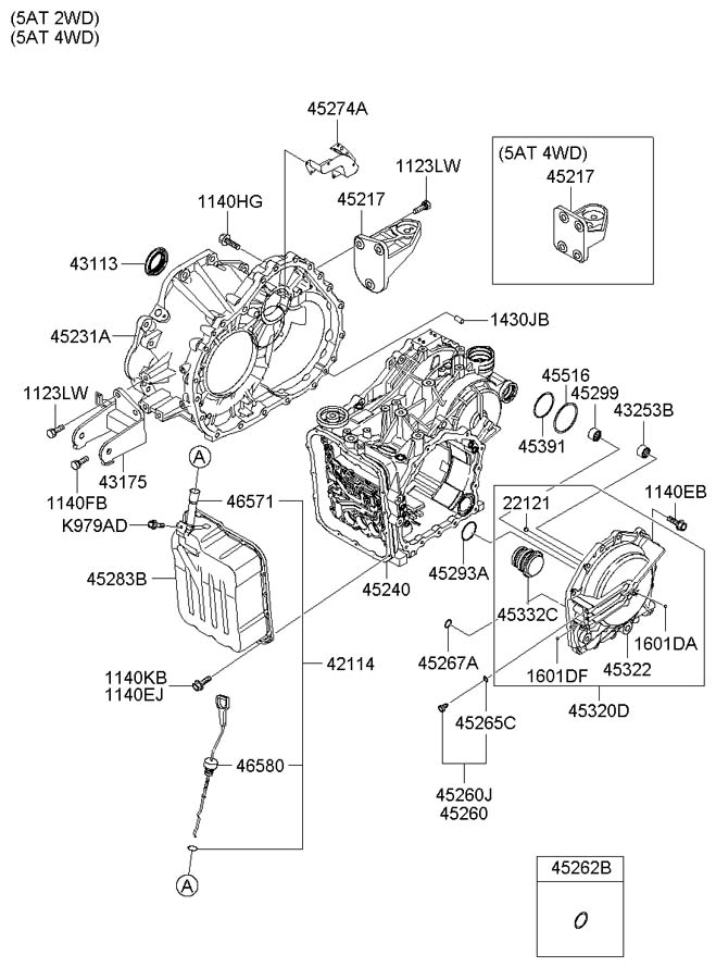 Кронштейн двигателя задний Hyundai Santa Fe (CM) 2006-2012